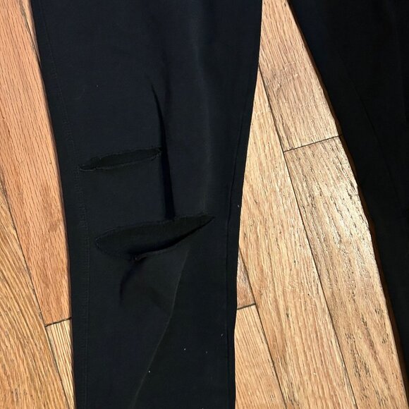Womens Max & Mia Black Leggings with Ripped Leg‎ Accents Size Large - Picture 2 of 3